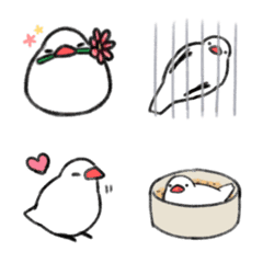 [LINE絵文字] もちもち白文鳥の画像