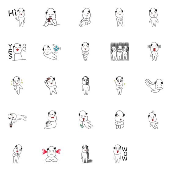 [LINE絵文字]Cute bald manの画像一覧