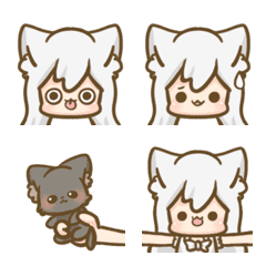 [LINE絵文字] White fox daily emojiの画像