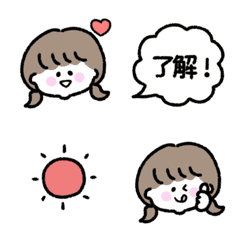 [LINE絵文字] ゆるかわガール♡シンプルの画像