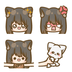 [LINE絵文字] kuro neko emojiの画像