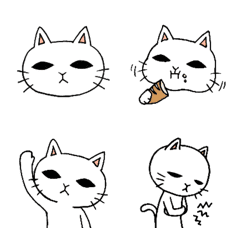 [LINE絵文字] しろいねこ。の画像