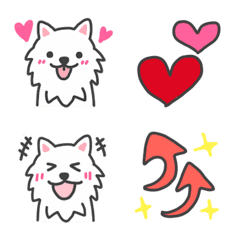 [LINE絵文字] 犬の飼い主が使う絵文字①【日本スピッツ】の画像