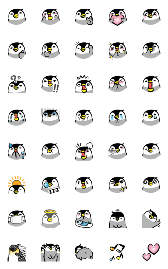 [LINE絵文字]ゆるい子ペンギンの絵文字の画像一覧