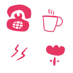 [LINE絵文字] 1色シリーズ #いちごの画像