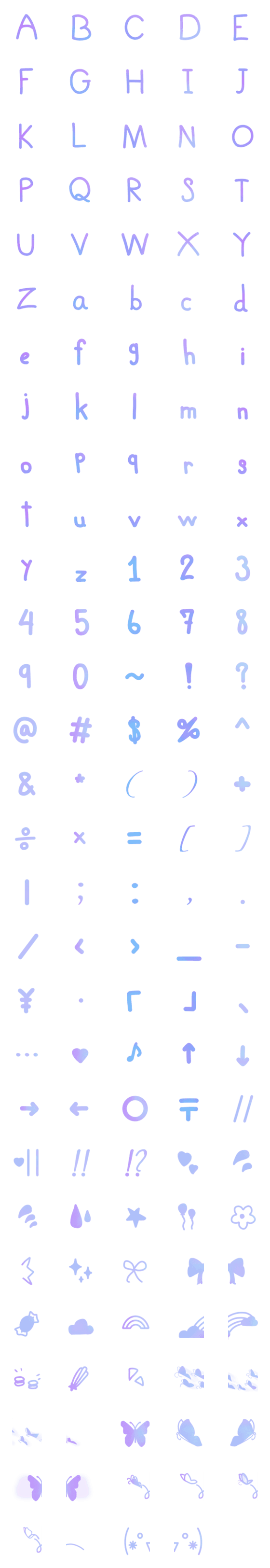 [LINE絵文字]Pastel_color_font_IIの画像一覧