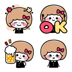 [LINE絵文字] ステキかわいい女の子絵文字の画像