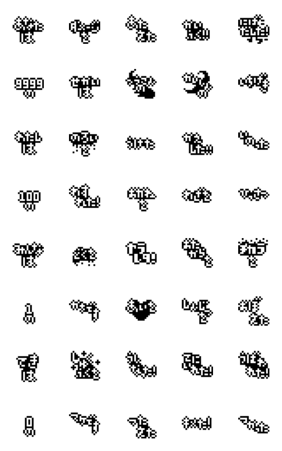 [LINE絵文字]ドット絵 ピクセルフレーズの画像一覧