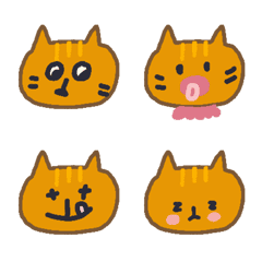 [LINE絵文字] Orange Cat Emoji Packの画像