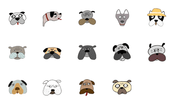 Line絵文字 ブサ可愛いイヌ 14種類 1円