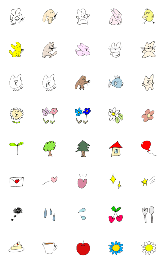[LINE絵文字]ゆるい生き物 20の画像一覧