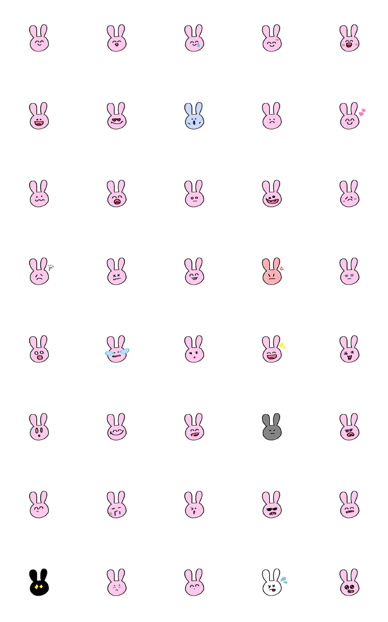 [LINE絵文字]ゆるーいウサギの画像一覧