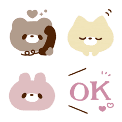 [LINE絵文字] なごみどうぶつ★くすみカラーの画像