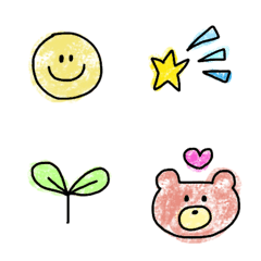 クレヨン風のゆるめ絵文字の絵文字メイン画像