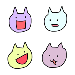 [LINE絵文字] いろんな顔の歪な猫たちの絵文字の画像