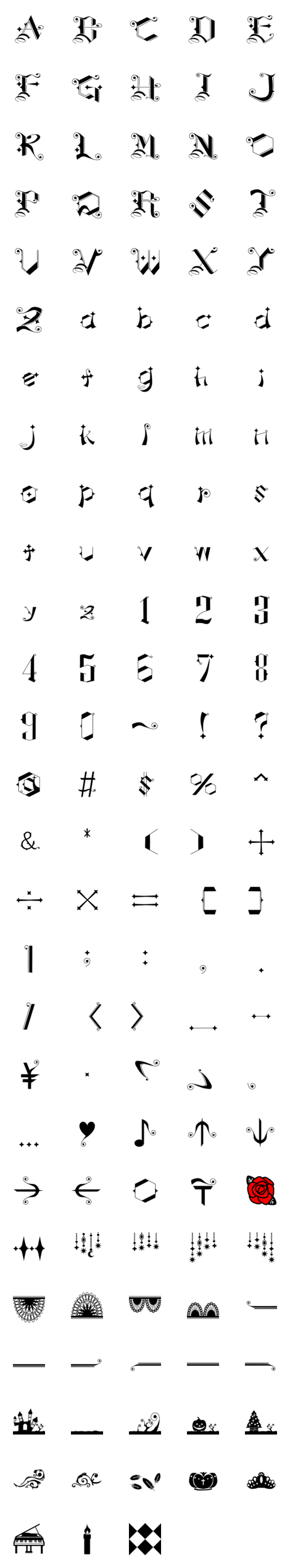 [LINE絵文字]魔法使いの文字の画像一覧
