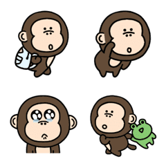 [LINE絵文字] シュールでゆるすぎるミニ猿の画像