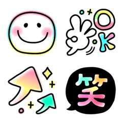 [LINE絵文字] 大人可愛い♡カラフルネオンスマイルの画像