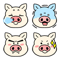 [LINE絵文字] 使いやすくて可愛い豚ちゃん絵文字の画像