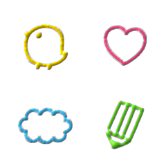 [LINE絵文字] ぷっくり♡線画の画像