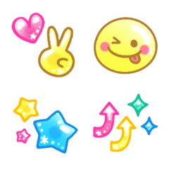 [LINE絵文字] ぷっくりキラキラ♡スマイリー絵文字の画像