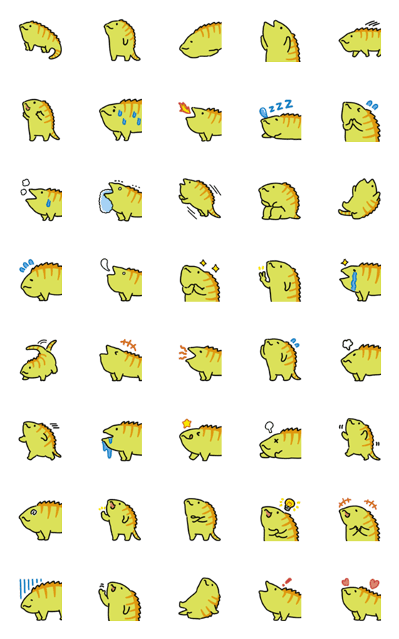 [LINE絵文字]でかいイグアナ絵文字の画像一覧