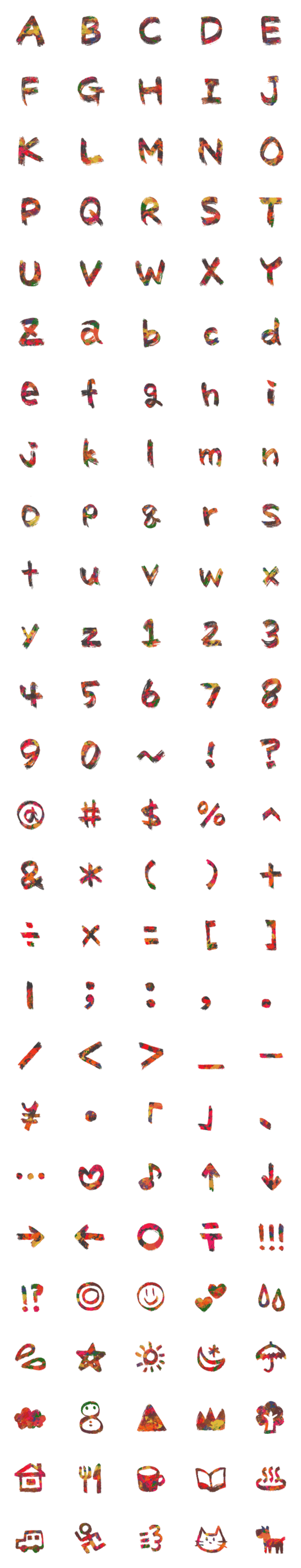 [LINE絵文字]手書きフォント paintの画像一覧