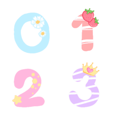 [LINE絵文字] Cutie emoji : number pastel 2の画像