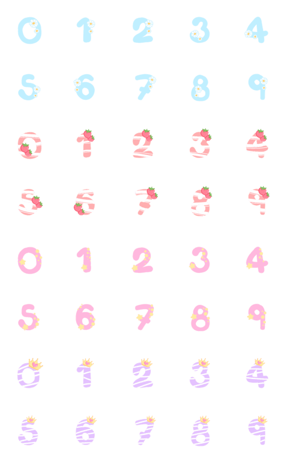 [LINE絵文字]Cutie emoji : number pastel 2の画像一覧