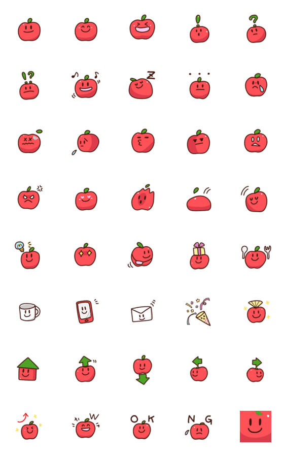 [LINE絵文字]りんごしゃきしゃき絵文字の画像一覧