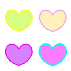 [LINE絵文字] 超シンプルなハート絵文字の画像