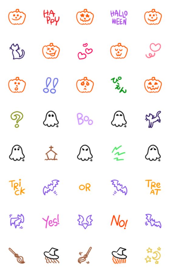 [LINE絵文字]ポップ♥️ネオン ハロウィンの画像一覧