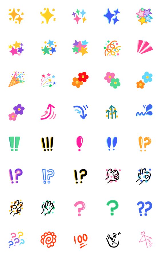 Line絵文字 カラフルでポップでちょっと派手 40種類 1円 Line絵文字 カラフルでポップでちょっと派手 40種類 1円