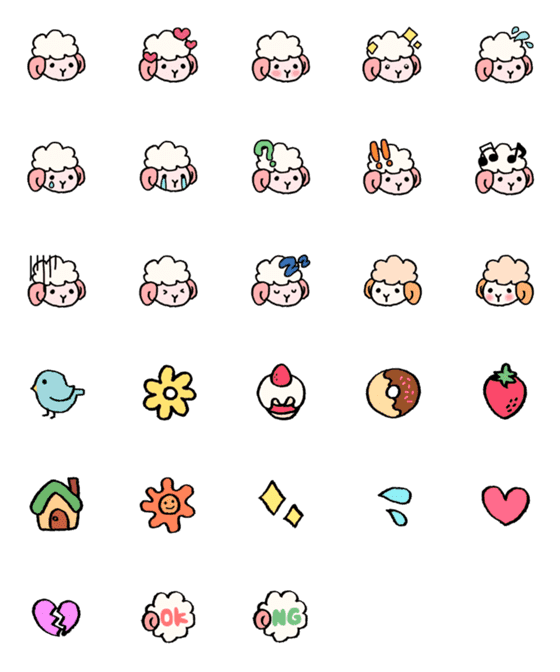 [LINE絵文字]羊のこころちゃんの画像一覧
