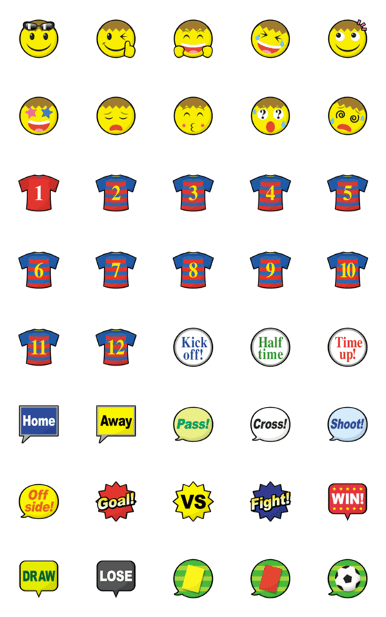 [LINE絵文字]スマイリー フットボール 絵文字 2ndの画像一覧