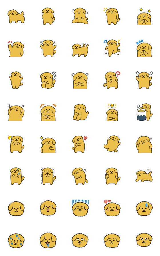 [LINE絵文字]もこもこプードル絵文字の画像一覧
