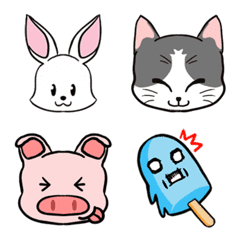[LINE絵文字] ゆるかわ達のシンプル絵文字♪の画像