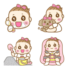 [LINE絵文字] Cute☆Girl (1-2歳児)ポニーテール vol.1の画像