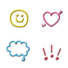 ぷっくり♡線画 ③の絵文字メイン画像