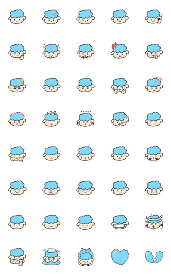 [LINE絵文字]Blue sheep emojiの画像一覧