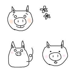 [LINE絵文字] ゆるーいブタとおまけの動物たちの絵文字☆の画像