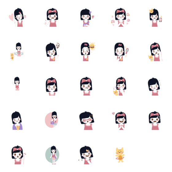 [LINE絵文字]Little girl's daily life 5の画像一覧