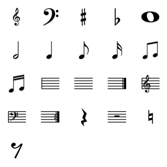 [LINE絵文字]Musical Symbolsの画像一覧