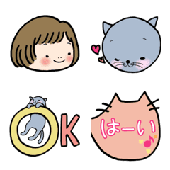 [LINE絵文字] にっこりさんとねこの画像