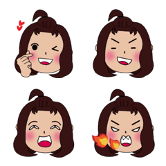 [LINE絵文字] cute apple girlの画像