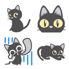 [LINE絵文字] 会話で使おう！♡可愛い♡黒猫の画像