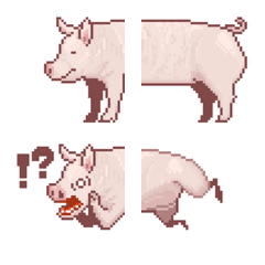 [LINE絵文字] (Apoil) 台湾豚の品種 - ヨークシャーの画像