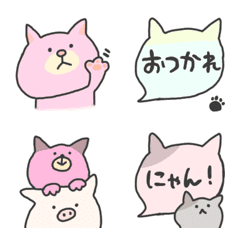 [LINE絵文字] こぶたとこねこのあいさつ絵文字の画像