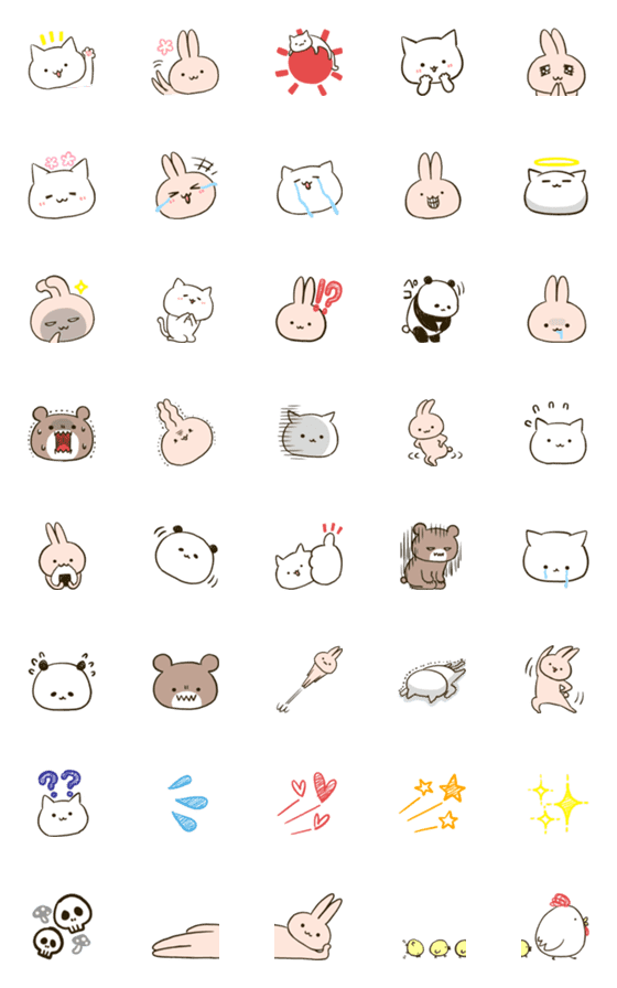 [LINE絵文字]ねこと動物いろいろ絵文字の画像一覧