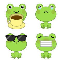 [LINE絵文字] Green Frog Emojiの画像